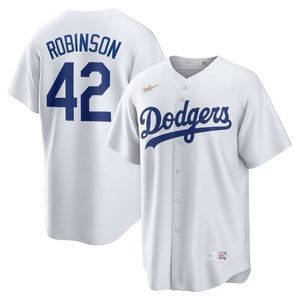 Men's Brooklyn Dodgers Jackie Robinson Nike White Home Cooperstown Collection